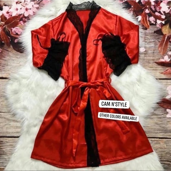 Satin Silk-Like Kimono Nightgown Robe Random Color - Picture 6 of 8